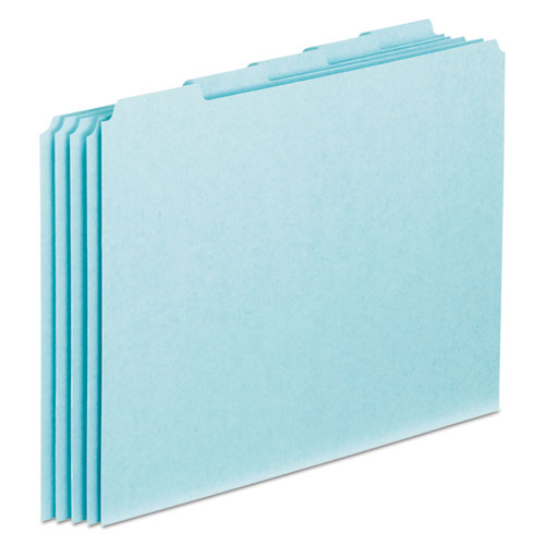 Blank Top Tab File Guides, 1-5-cut Top Tab, Blank, 8.5 X 11, Blue, 100-box