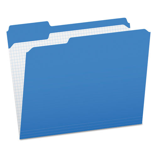 Double-ply Reinforced Top Tab Colored File Folders, 1-3-cut Tabs, Letter Size, Blue, 100-box