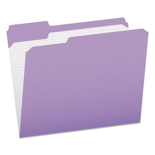 Double-ply Reinforced Top Tab Colored File Folders, 1-3-cut Tabs, Letter Size, Lavender, 100-box