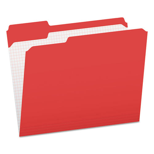 Double-ply Reinforced Top Tab Colored File Folders, 1-3-cut Tabs, Letter Size, Red, 100-box