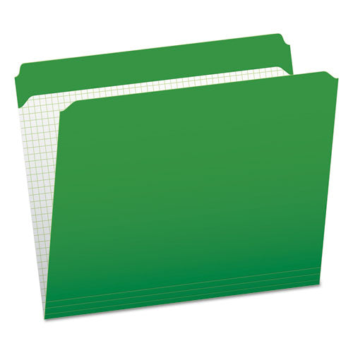 Double-ply Reinforced Top Tab Colored File Folders, Straight Tab, Letter Size, Bright Green, 100-box