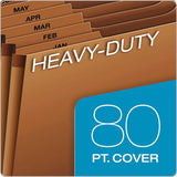 Heavy-duty Expanding File, 12 Sections, 1-3-cut Tab, Letter Size, Redrope