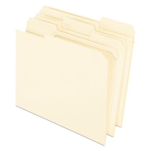 Reinforced Top File Folders, 1-3-cut Tabs, Right Position, Letter Size, Manila, 100-box