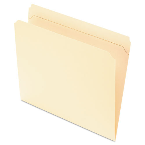 Reinforced Top File Folders, Straight Tab, Letter Size, Manila, 100-box