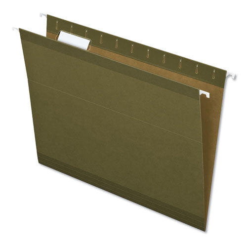 Earthwise By Pendaflex 100% Recycled Colored Hanging File Folders, Letter Size, 1-5-cut Tab, Standard Green, 25-box