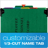 Hanging Style Personnel Folders, 1-3-cut Tabs, Center Position, Letter Size, Green