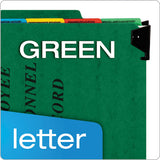 Hanging Style Personnel Folders, 1-3-cut Tabs, Center Position, Letter Size, Green