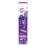 Power Mop, 15.4 X 5.3 White/purple Cloth Head, 26" Silver Aluminum Handle