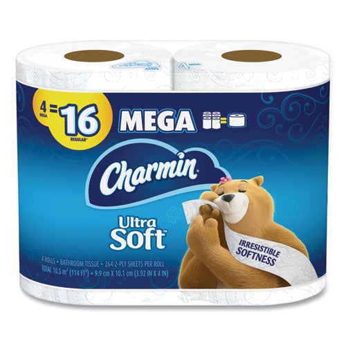 Ultra Soft Bathroom Tissue, Septic Safe, 2-ply, White, 224 Sheets/roll, 4 Rolls/pack