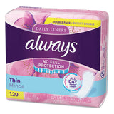 Thin Daily Panty Liners, Regular, 120-pack