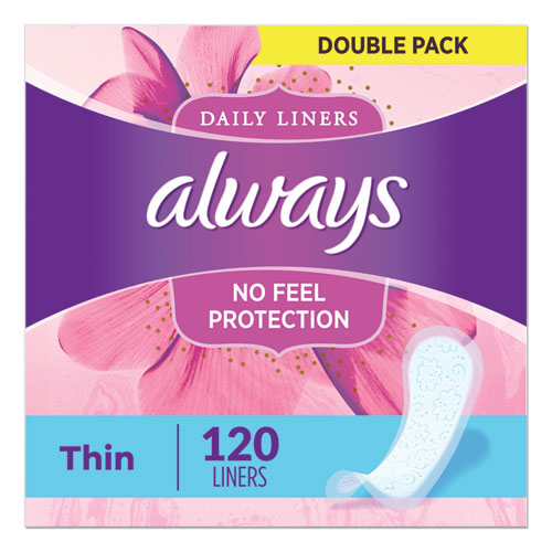 Thin Daily Panty Liners, Regular, 120-pack