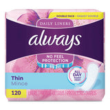 Thin Daily Panty Liners, Regular, 120-pack