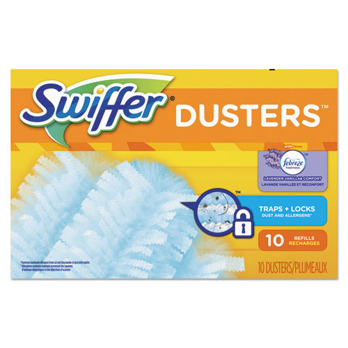 Refill Dusters, Dustlock Fiber, Light Blue, Lavender Vanilla Scent,10-bx,4bx-ctn