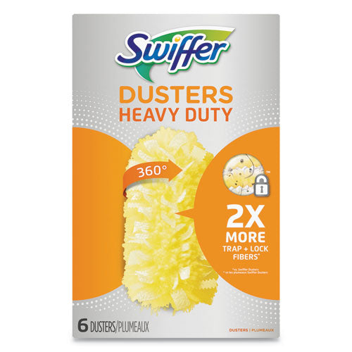 Heavy Duty Dusters Refill, Dust Lock Fiber, Yellow, 6-box