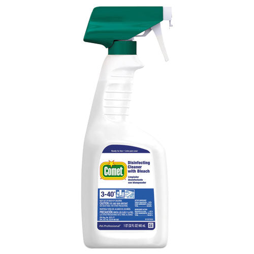 Disinfecting Cleaner W-bleach, 32 Oz, Plastic Spray Bottle, Fresh Scent, 8-carton
