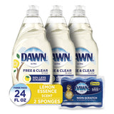 Platinum Liquid Dish Detergent, Lemon Scent, (3) 24 Oz Bottles Plus (2) Sponges-carton