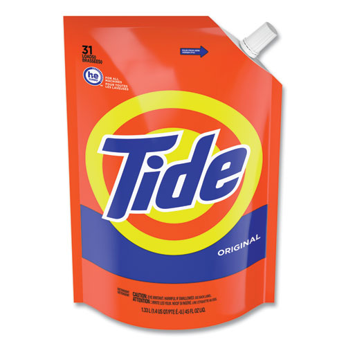 Pouch He Liquid Laundry Detergent, Tide Original Scent, 35 Loads, 45 Oz, 3-carton