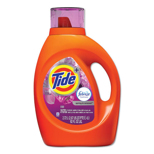 Plus Febreze Liquid Laundry Detergent, Spring And Renewal, 92 Oz Bottle, 4-carton