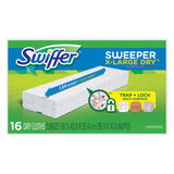 Sweeper Xl Dry Refill Cloths, 16.9" X 9.8", White, 16/box