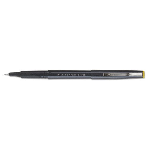 Razor Point Stick Porous Point Marker Pen, 0.3mm, Black Ink-barrel, Dozen