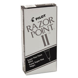 Razor Point Ii Stick Porous Point Marker Pen, 0.2mm, Black Ink-barrel, Dozen