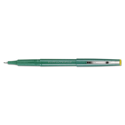 Razor Point Stick Porous Point Marker Pen, 0.3mm, Green Ink-barrel, Dozen