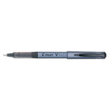 V Razor Point Liquid Ink Stick Marker Pen, 0.5mm, Black Ink, Gray Barrel, Dozen