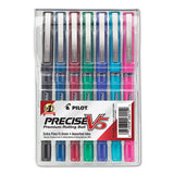 Precise V5 Stick Roller Ball Pen, 0.5mm, Assorted Ink-barrel, 7-pack