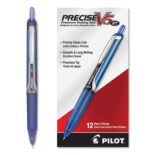 Precise V5rt Retractable Roller Ball Pen, 0.5mm, Blue Ink-barrel