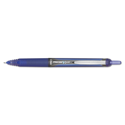 Precise V7rt Retractable Roller Ball Pen, Fine 0.7mm, Blue Ink, Blue Barrel