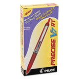 Precise V7rt Retractable Roller Ball Pen, Fine 0.7mm, Red Ink, Red Barrel