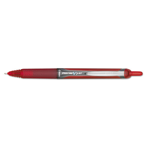 Precise V7rt Retractable Roller Ball Pen, Fine 0.7mm, Red Ink, Red Barrel