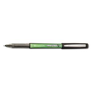 Precise V5 Begreen Stick Roller Ball Pen, 0.5mm, Black Ink-barrel, Dozen