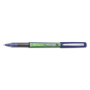 Precise V5 Begreen Stick Roller Ball Pen, 0.5mm, Blue Ink-barrel, Dozen