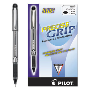 Precise Grip Stick Roller Ball Pen, Extra-fine 0.5mm, Black Ink, Black Barrel