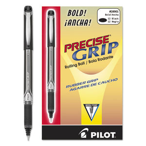 Precise Grip Stick Roller Ball Pen, Bold 1mm, Black Ink, Black Barrel