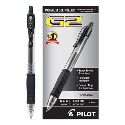 G2 Premium Retractable Gel Pen, 0.5 Mm, Black Ink, Smoke Barrel, Dozen