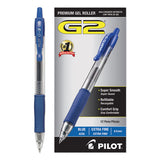 G2 Premium Retractable Gel Pen, 0.5 Mm, Blue Ink, Smoke Barrel, Dozen