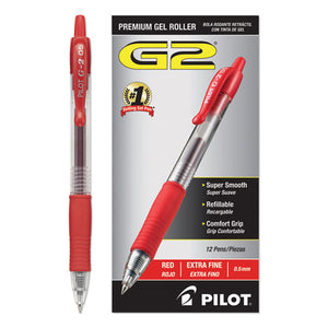 G2 Premium Retractable Gel Pen, 0.5 Mm, Red Ink, Smoke Barrel, Dozen