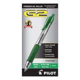 G2 Premium Retractable Gel Pen, 0.5 Mm, Green Ink, Smoke Barrel, Dozen