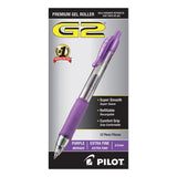 G2 Premium Retractable Gel Pen, 0.5 Mm, Purple Ink, Smoke Barrel, Dozen