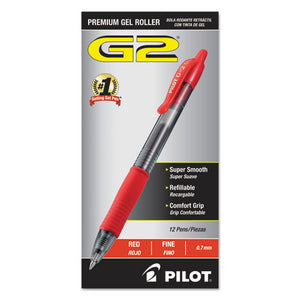 G2 Premium Retractable Gel Pen, 0.7 Mm, Red Ink, Smoke Barrel, Dozen