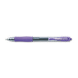 G2 Premium Retractable Gel Pen, 0.7 Mm, Purple Ink, Smoke Barrel, Dozen