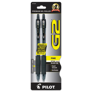 G2 Premium Retractable Gel Pen, 0.7 Mm, Black Ink, Smoke Barrel, 2-pack