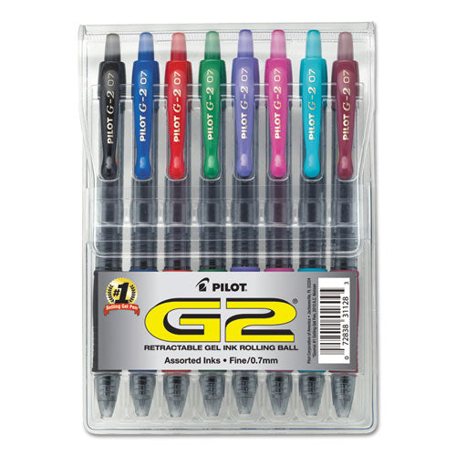 G2 Premium Retractable Gel Pen, 0.7 Mm, Assorted Ink-barrel, 8-set