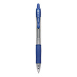 G2 Premium Retractable Gel Pen, 0.38 Mm, Blue Ink, Clear-blue Barrel, Dozen