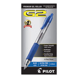 G2 Premium Retractable Gel Pen, 0.38 Mm, Blue Ink, Clear-blue Barrel, Dozen