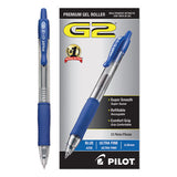 G2 Premium Retractable Gel Pen, 0.38 Mm, Blue Ink, Clear-blue Barrel, Dozen