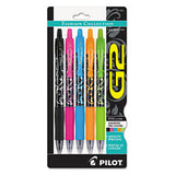 G2 Fashion Premium Retractable Gel Pen, 0.7mm, Black Ink, Assorted Barrel, 5-set