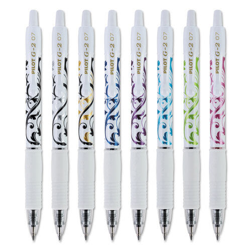 G2 Fashion Premium Gel Pen, Retractable, Fine 0.7 Mm, Five Assorted Ink And Barrel Colors, 5-pack